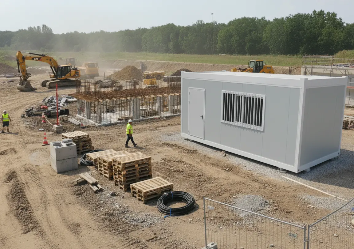 image d'une base vie de chantier modulaire